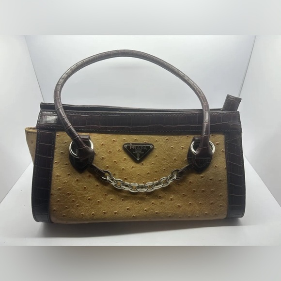 Prada Ostrich Leather Handbag/ Prada bag RARE - Picture 2 of 6